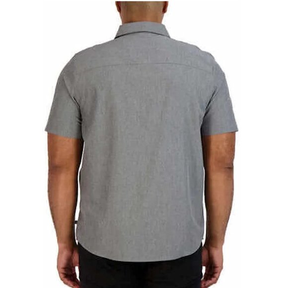 NWT Gerrys Men's Button Up Stretch Comfort Quick Dry Gray Size S $50 JK145 - Picture 2 of 2